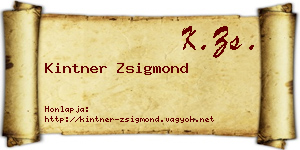 Kintner Zsigmond névjegykártya
