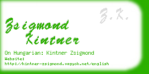 zsigmond kintner business card